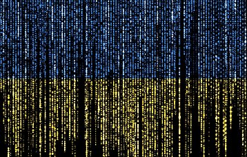 Ukraine Flagge bestehend aus Zahlen und Nummern