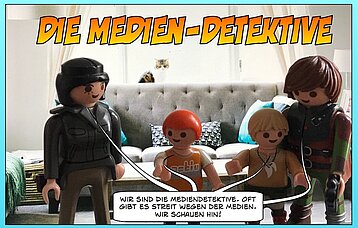 Spielfiguren mit dem Titel Medien-Detektive