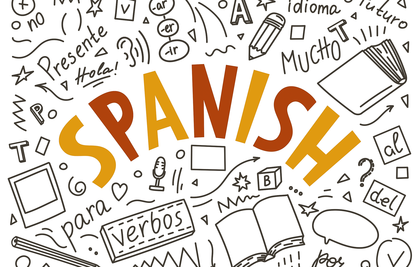 Wort Spanish mit Grafiken