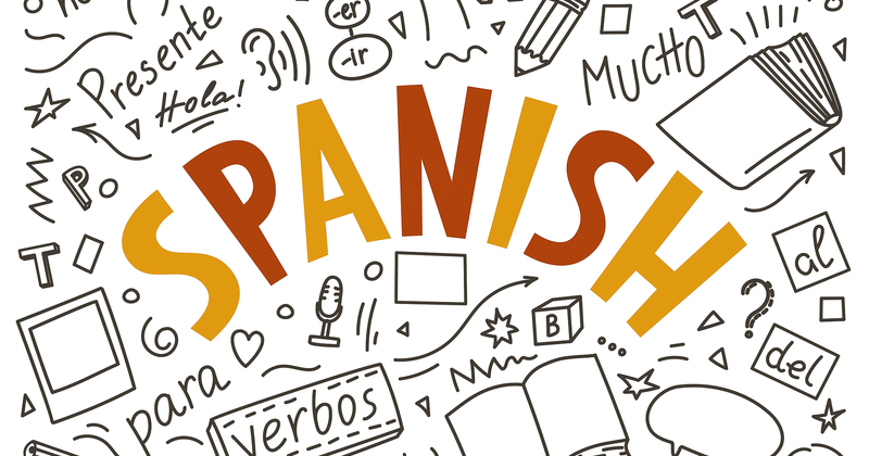 Wort Spanish mit Grafiken