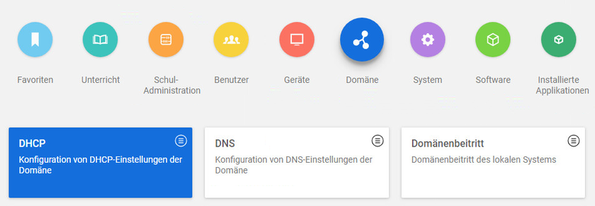 Screenshot-Ausschnitt aus der Schulkonsole der paedML Linux