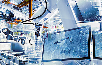 Greifarme eines Roboters bei der Arbeit