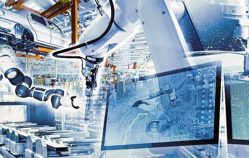 Greifarme eines Roboters bei der Arbeit Greifarme eines Roboters bei der Arbeit