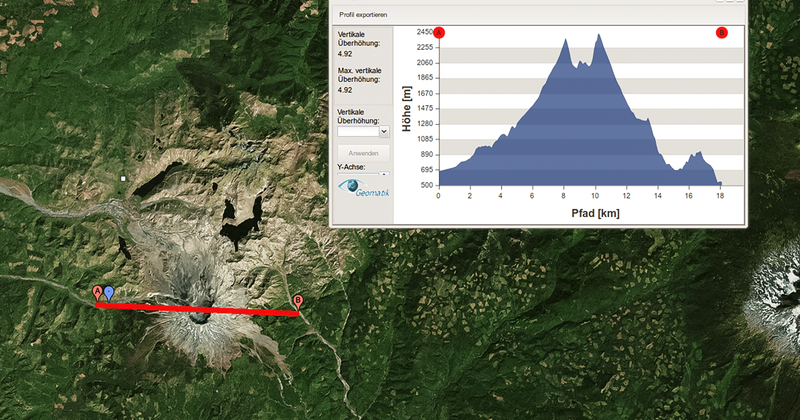 Screenshot aus dem Geoportal Geländeanalyse