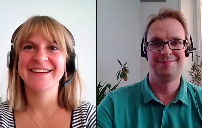 Mira Wunderlich und Michael Wanninger in einer Videokonferenz