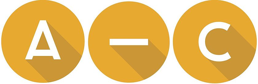 Grafik der Buchstaben A bis C