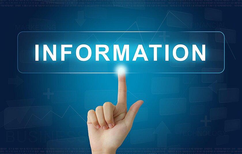 Information mit blinkendem Finger