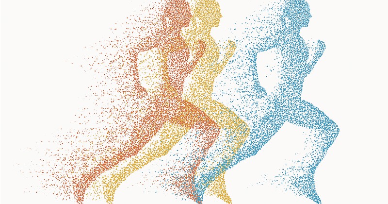 Läufer mit Pixeln gezeichnet