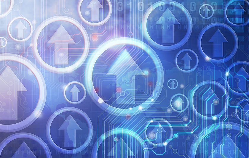 Blaue Pfeile, die nach oben zeigen Blaue Pfeile, die nach oben zeigen