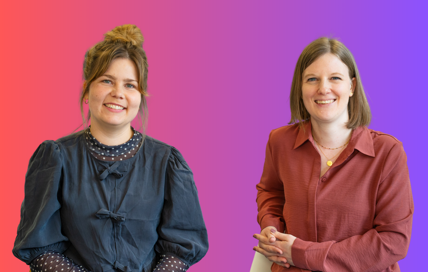 Medienpädagogische Beratungsstelle des LMZ Man sieht zwei Frauen, die in die Kamera laecheln. Sie sind Mitarbeitende der Medienpaedagogischen Beratungsstelle des LMZ.