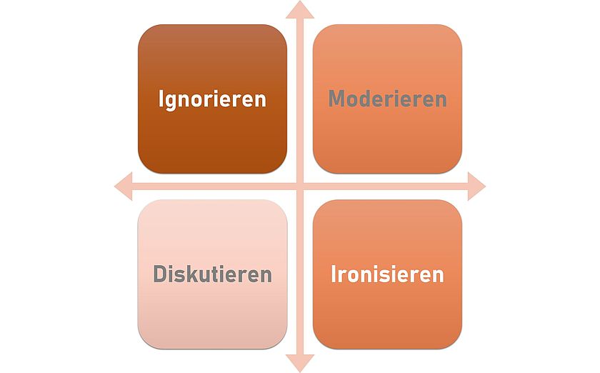 Grafik zu den Hauptstrategien gegen Hatespeech