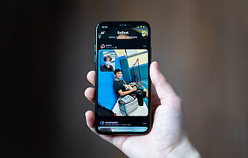 Man sieht ein Foto in der App "BeReal"