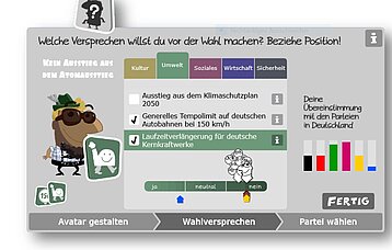 Screenshot des Kanzlersimulators
