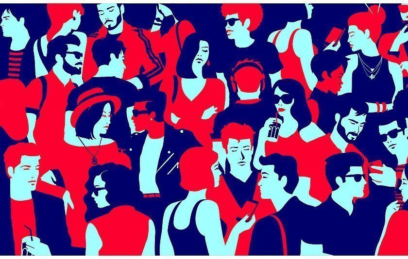 Gezeichnete Menschenmenge