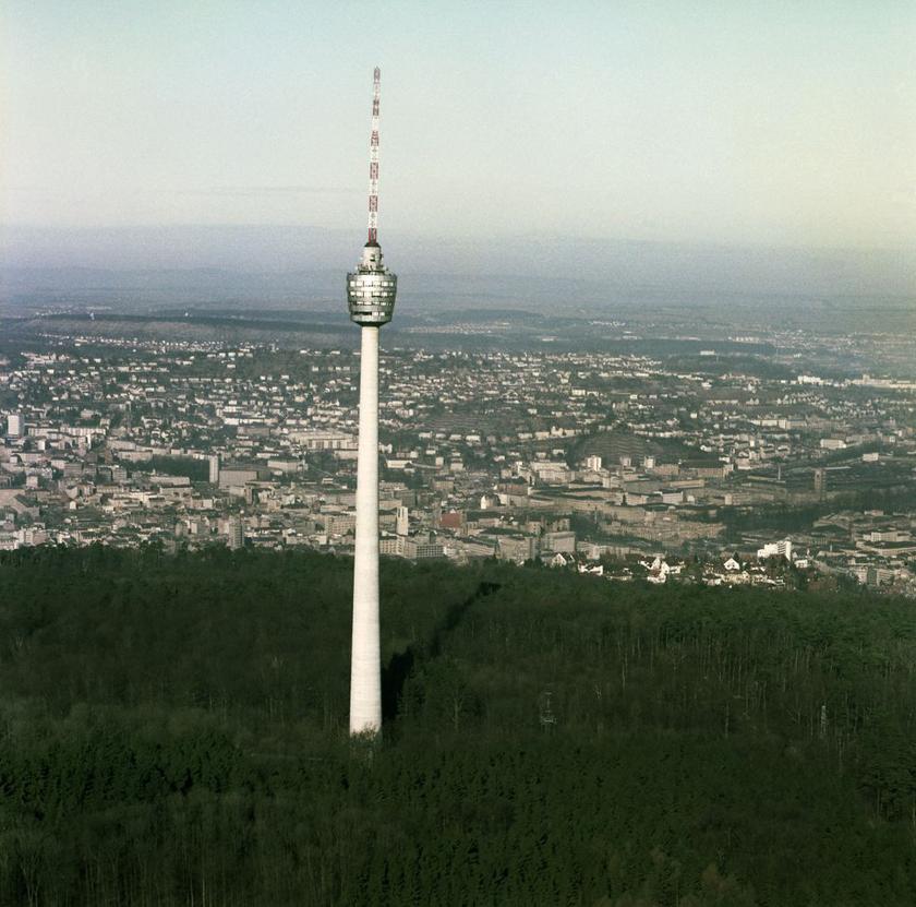 Fotografie Fernsehturm Stuttgart-Degerloch, 1956