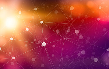 Mit Linien und Punkten dargestelltes Netz