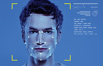 Gesicht als Modell aus Datenpunkten für Gesichtserkennung