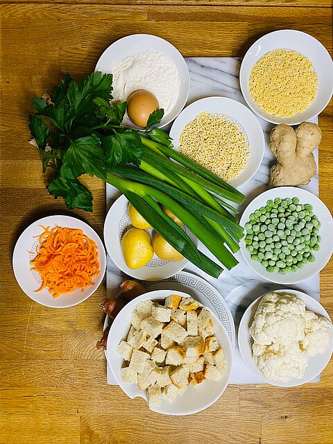 Zutaten für die Moodlesuppe