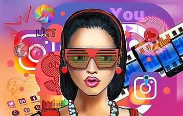 Influencerin auf sozialen Netzwerken