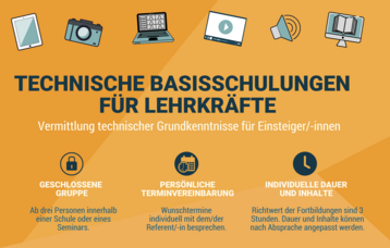 Sharepic zu Technische Basisschulungen für Lehrkräfte