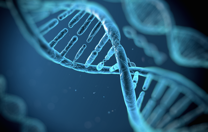 DNA-Strang in blau