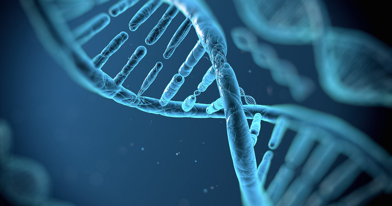 DNA-Strang in blau